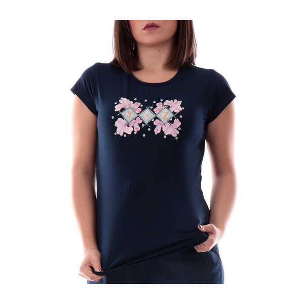 Yes Zee T-shirt T-shirt Donna stampa a contrasto con strass S P25 - YESZEET257S701 - 0713 - S - Francavilla Moda