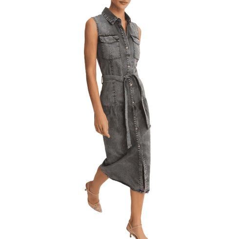 Yes Zee Abito YESZEE Abito Lungo Denim Donna con Cintura S - Francavilla Moda