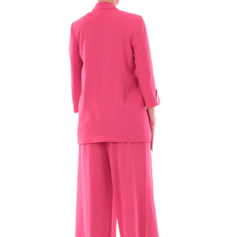 Yes Zee Giacca YESZEE Giacca Donna Fucsia Blazer Maniche Tre Quarti S - Francavilla Moda
