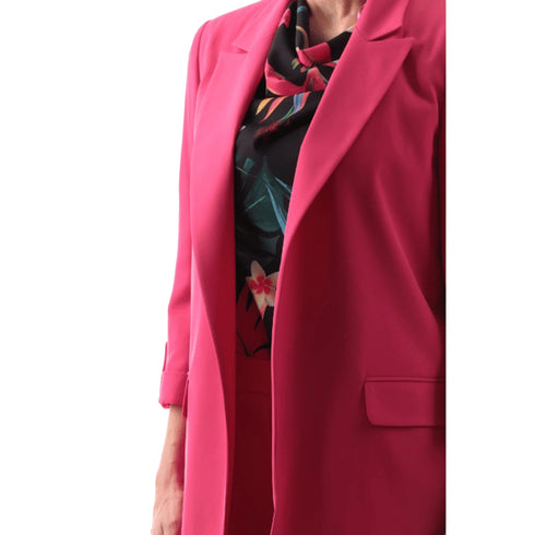 Yes Zee Giacca YESZEE Giacca Donna Fucsia Blazer Maniche Tre Quarti S - Francavilla Moda