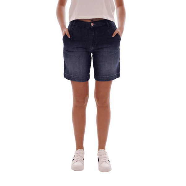 Yes Zee Shorts YESZEE Shorts Chinos Donna in Denim con Risvolto 26 - Francavilla Moda