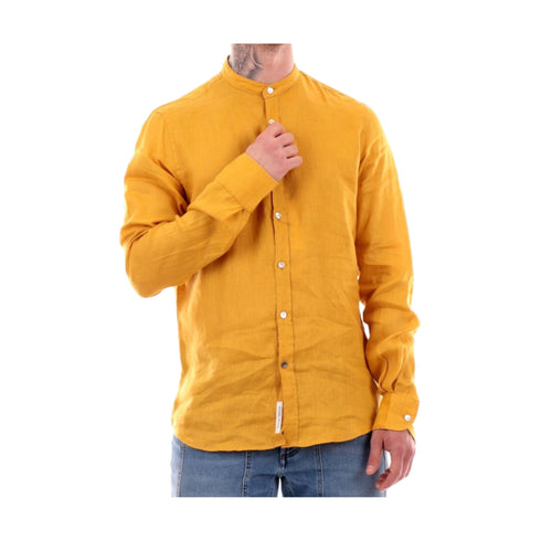 YESZEE Camicia in lino Camicia Uomo alla coreana in lino Giallo P24-YESZEEC512UP00-0973-M - Francavilla Moda