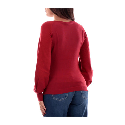YESZEE Maglia Maglia Donna maniche a palloncino Rosso - Francavilla Moda