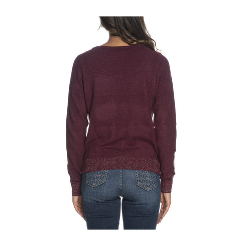 YESZEE Maglia Maglia Donna scollo tondo in lurex Prugna A24 - YESZEEM058BT00 - 0522 - XS - Francavilla Moda