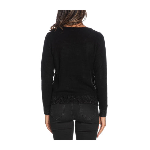 YESZEE Maglia Maglia Donna scollo tondo in lurex Nero A24 - YESZEEM058BT00 - 0801 - XS - Francavilla Moda