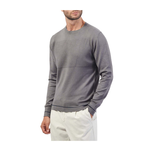 YESZEE Pullover Maglia Uomo lavorazione ottoman Grigio A24 - YESZEEM806ML00 - 0812 - M - Francavilla Moda