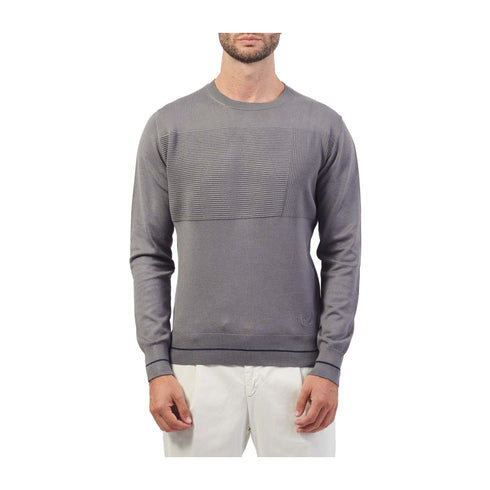 YESZEE Pullover Maglia Uomo lavorazione ottoman Grigio A24 - YESZEEM806ML00 - 0812 - M - Francavilla Moda