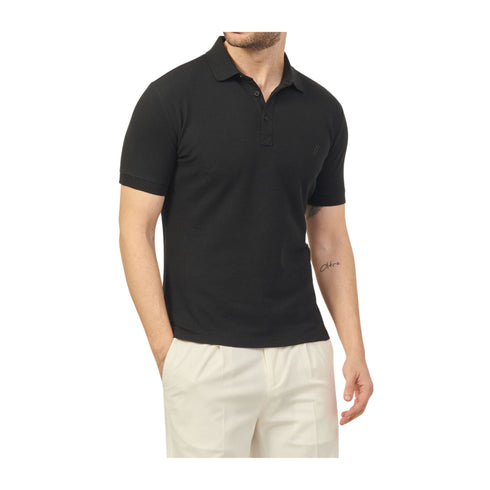 YESZEE Polo Polo Uomo in cotone 3 bottoni Nero P24-YESZEET767TS00-0801-M - Francavilla Moda