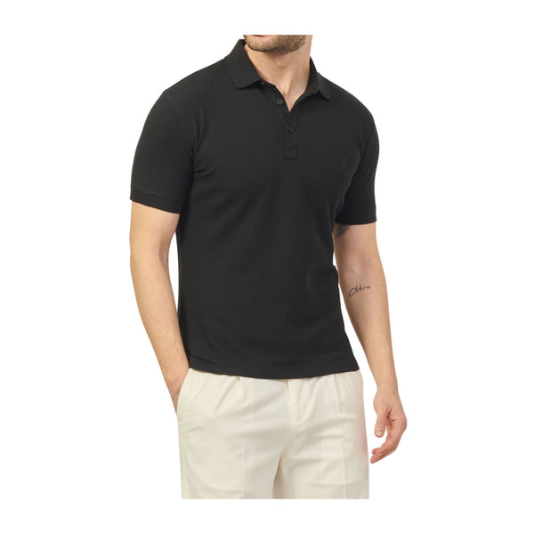 YESZEE Polo Polo Uomo in cotone 3 bottoni Nero P24-YESZEET767TS00-0801-M - Francavilla Moda