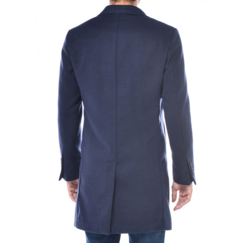 Cappotto Uomo con spacco sul retro Blu Alessandro Gilles- Francavilla Moda