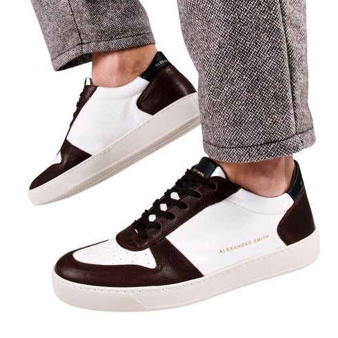 Scarpa Uomo Cambridge con Tomaia in Pelle White brown ALEXANDER SMITH- Francavilla Moda