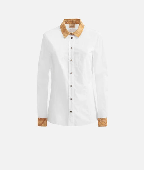 Camicia Donna con collo a contrasto Bianco ALVIERO MARTINI- Francavilla Moda