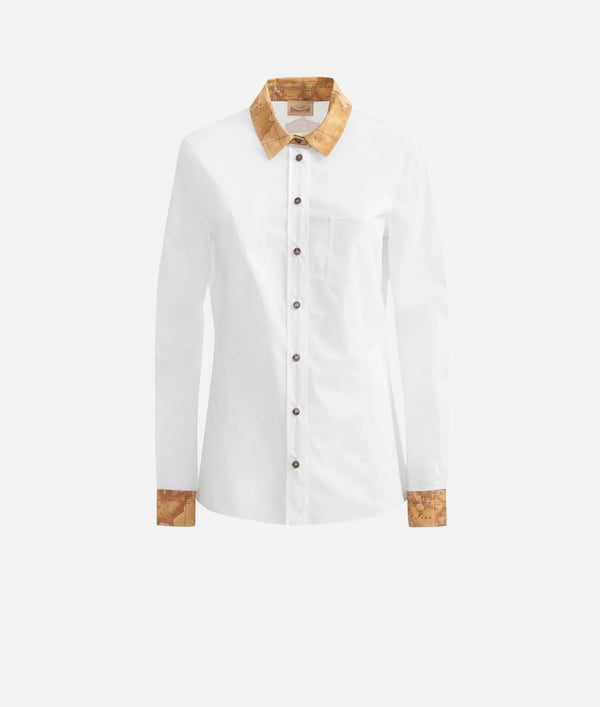 Camicia Donna con collo a contrasto Bianco ALVIERO MARTINI- Francavilla Moda