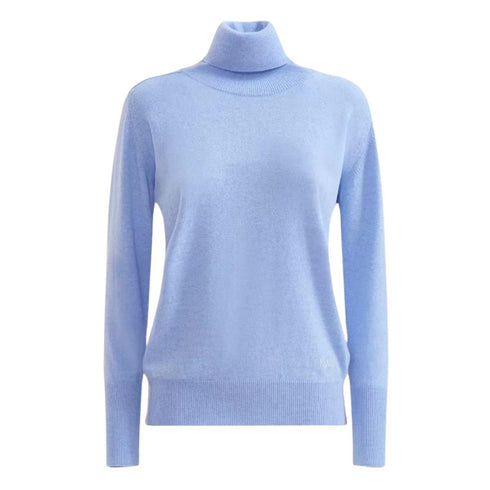 Dolcevita con profili a coste Celeste ALVIERO MARTINI- Francavilla Moda