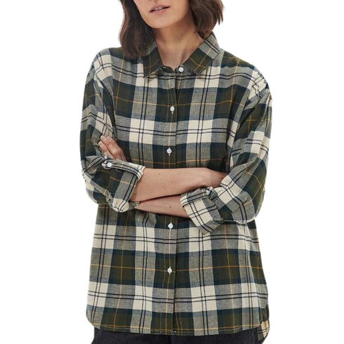 Camicia Donna in cotone spazzolato Verde Barbour- Francavilla Moda