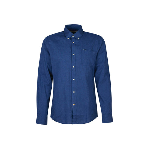 Camicia Uomo Nelson Tailored in lino Blu BARBOUR- Francavilla Moda