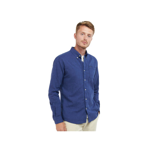 Camicia Uomo Nelson Tailored in lino Blu BARBOUR- Francavilla Moda