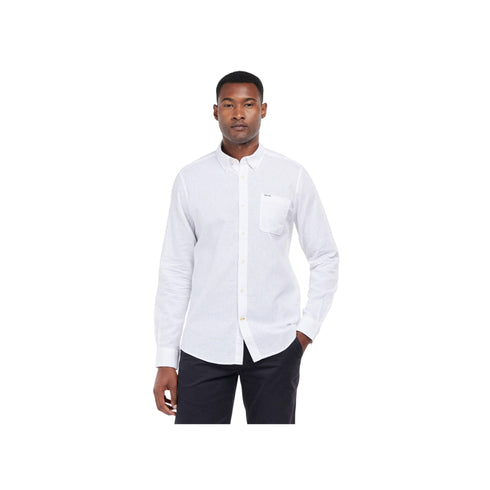 Camicia Uomo Nelson Tailored in lino Bianco BARBOUR- Francavilla Moda