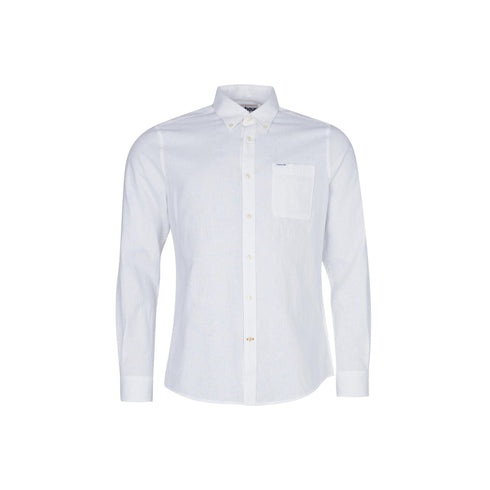 Camicia Uomo Nelson Tailored in lino Bianco BARBOUR- Francavilla Moda