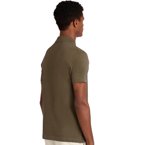 Barbour Polo Polo Uomo in cotone con finiture tartan Verde - Francavilla Moda