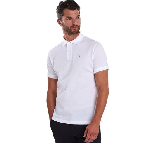 Barbour Polo Polo Uomo in cotone con finiture tartan Bianco P24-BARBOURMML0012-WH11-M - Francavilla Moda