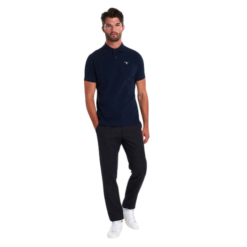 Barbour Polo Polo Uomo in cotone con finiture tartan Blu P24-BARBOURMML0012-NY31-M - Francavilla Moda