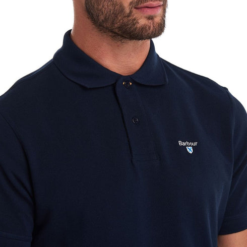 Barbour Polo Polo Uomo in cotone con finiture tartan Blu P24-BARBOURMML0012-NY31-M - Francavilla Moda
