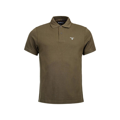 Barbour Polo Polo Uomo in cotone con finiture tartan Verde - Francavilla Moda