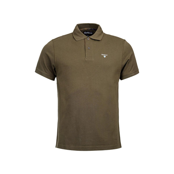 Barbour Polo Polo Uomo in cotone con finiture tartan Verde - Francavilla Moda