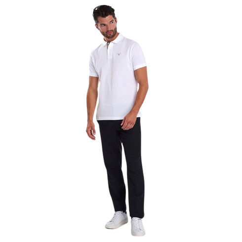 Barbour Polo Polo Uomo in cotone con finiture tartan Bianco P24-BARBOURMML0012-WH11-M - Francavilla Moda