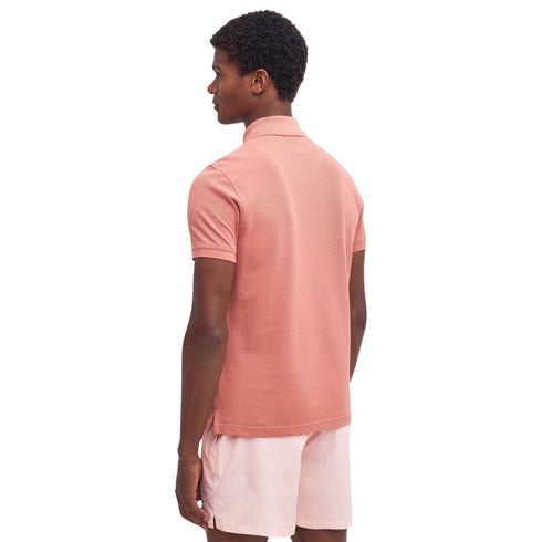 Barbour Polo Polo Uomo in cotone con finiture tartan Salmone P24-BARBOURMML0012-P55-M - Francavilla Moda