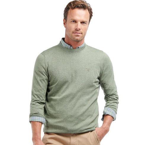 Barbour Pullover Pullover Uomo in cotone morbido e leggero Verde salvia - Francavilla Moda