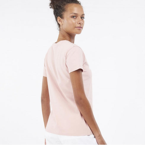 T-shirt Donna Rebecca tee tinta unita stampa logo Rosa BARBOUR- Francavilla Moda