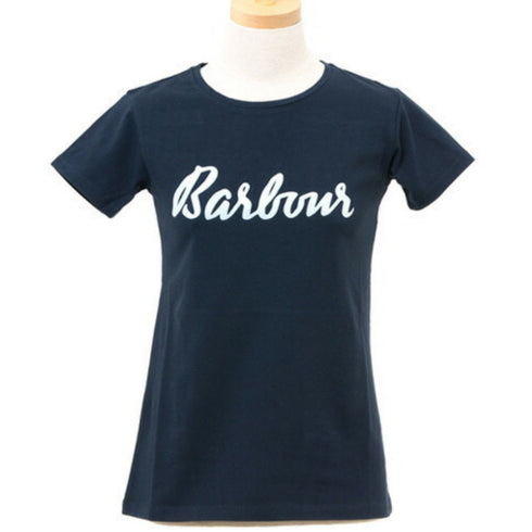 T-shirt Donna Rebecca tee tinta unita stampa logo Blu BARBOUR- Francavilla Moda