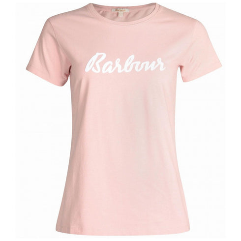 T-shirt Donna Rebecca tee tinta unita stampa logo Rosa BARBOUR- Francavilla Moda