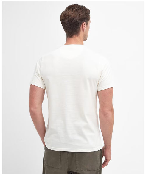 Barbour T-shirt T-shirt Uomo con logo con stampa scozzese Panna P24-BARBOURMTS1275-WH32-S - Francavilla Moda
