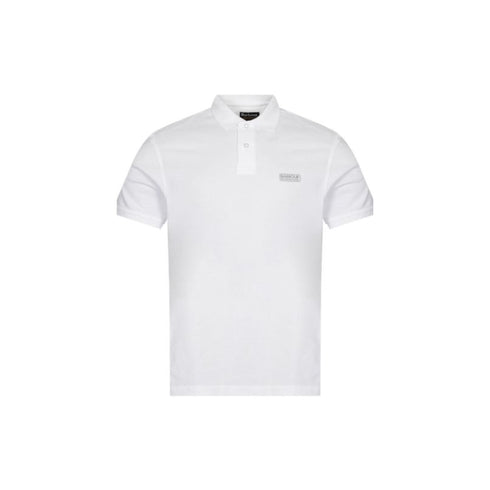 Polo uomo con logo a stampa frontale Bianco BARBOURINTERNATIONAL- Francavilla Moda