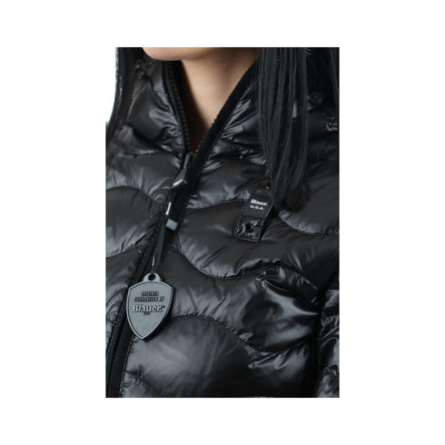 Blauer Piumino corto Piumino Donna corto con cappuccio Nero - Francavilla Moda