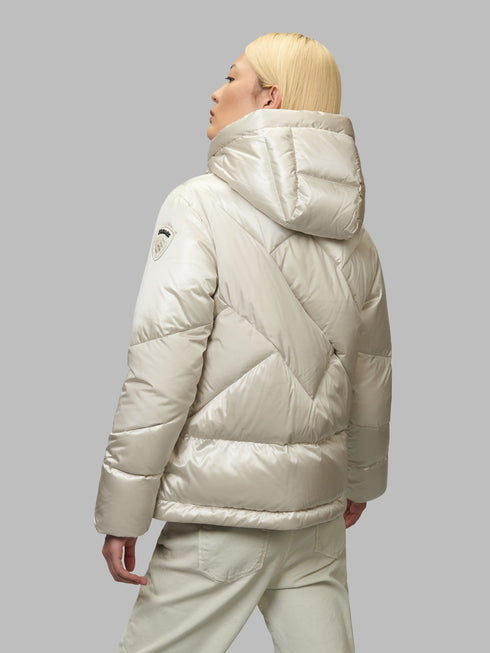 Piumino Donna JOANNE a linee geometriche Gesso BLAUER- Francavilla Moda