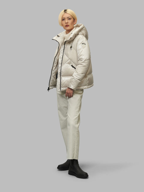 Piumino Donna JOANNE a linee geometriche Gesso BLAUER- Francavilla Moda