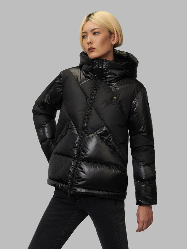 Piumino Donna JOANNE a linee geometriche Nero BLAUER- Francavilla Moda