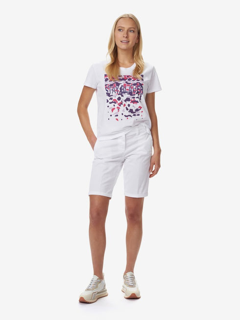 Shorts Donna in cotone con tasche all'americana Bianco BLAUER- Francavilla Moda