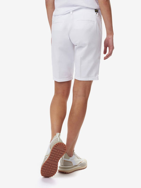 Shorts Donna in cotone con tasche all'americana Bianco BLAUER- Francavilla Moda