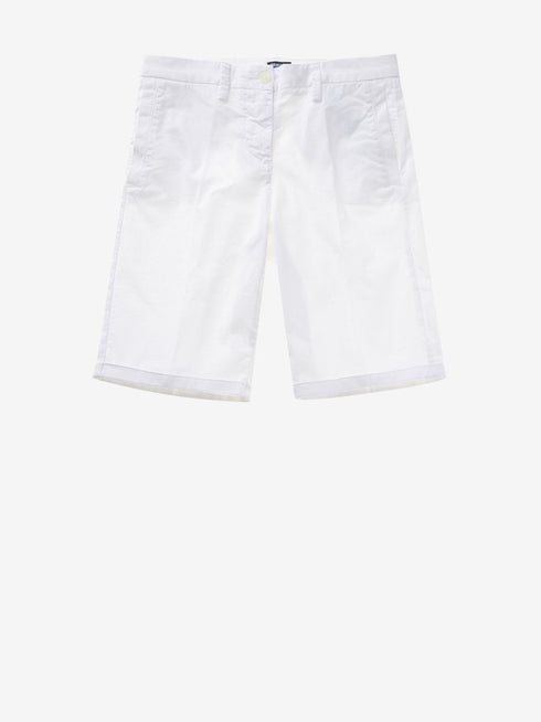 Shorts Donna in cotone con tasche all'americana Bianco BLAUER- Francavilla Moda