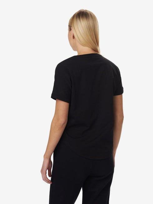 T-shirt Donna con stampa frontale gommata in rilievo Nero BLAUER- Francavilla Moda