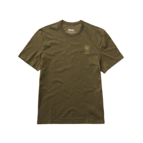 Blauer T-Shirt T-shirt Uomo con scudo sur ton Verde - Francavilla Moda