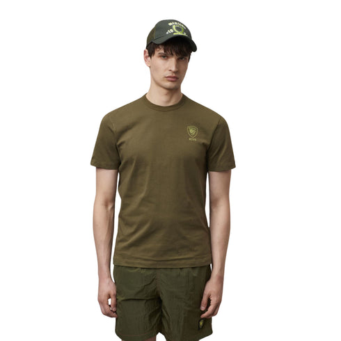 Blauer T-Shirt T-shirt Uomo con scudo sur ton Verde - Francavilla Moda
