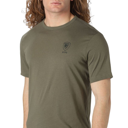 T-shirt Uomo logo piccolo davanti Verde BLAUER- Francavilla Moda