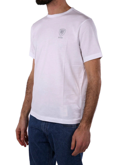 T-shirt Uomo logo piccolo davanti Bianco BLAUER- Francavilla Moda