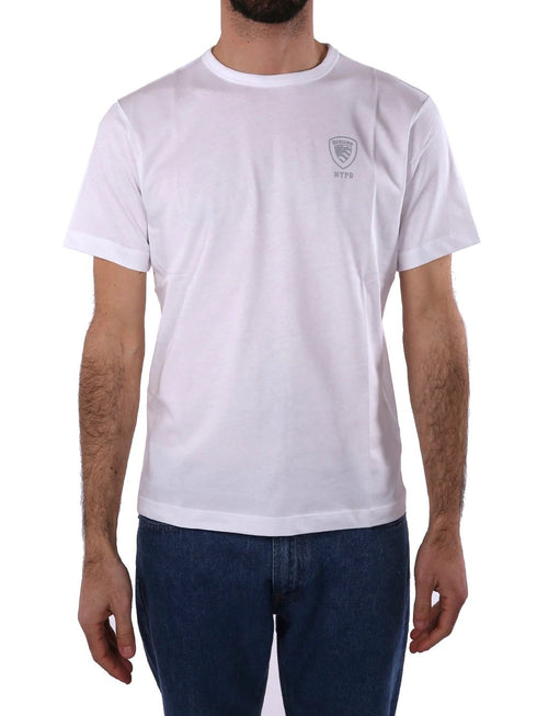 T-shirt Uomo logo piccolo davanti Bianco BLAUER- Francavilla Moda